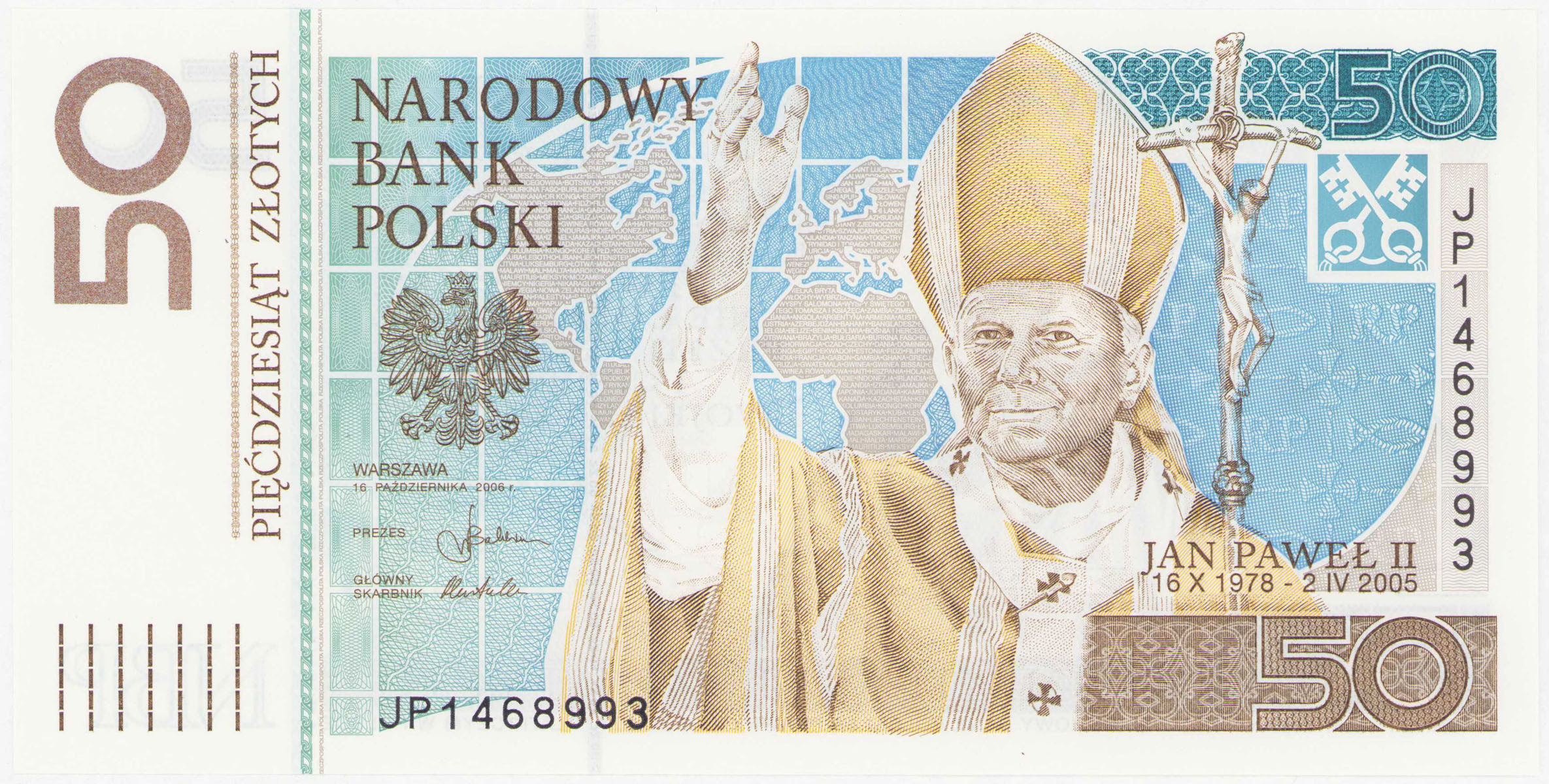 50 złotych 2006 Papież Jan Paweł II